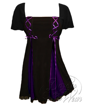 Dare Fashion Gemini Princess S/S Short sleeve top S12 Gothic Victorian Gemini Corset Short Sleeve Purple