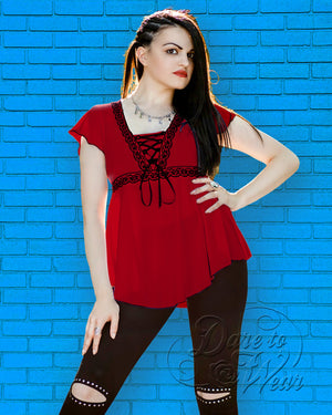 Dare Fashion Angel Short sleeve top S13 Scarlet GGHip Gothic Victorian Angel Shirt