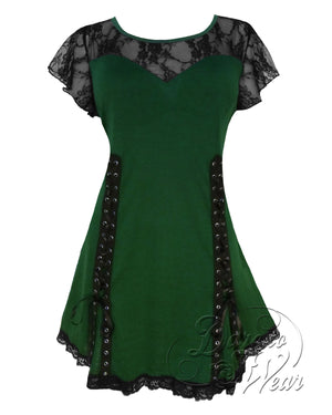 Dare Fashion Roxann Short sleeve top S46 Envy Gothic Steampunk Lace Corset Top