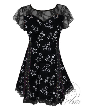 Dare Fashion Roxann Short sleeve top S46 GlamRock Gothic Steampunk Lace Corset Top