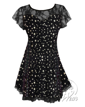 Dare Fashion Roxann Short sleeve top S46 Rockstar Gothic Steampunk Lace Corset Top